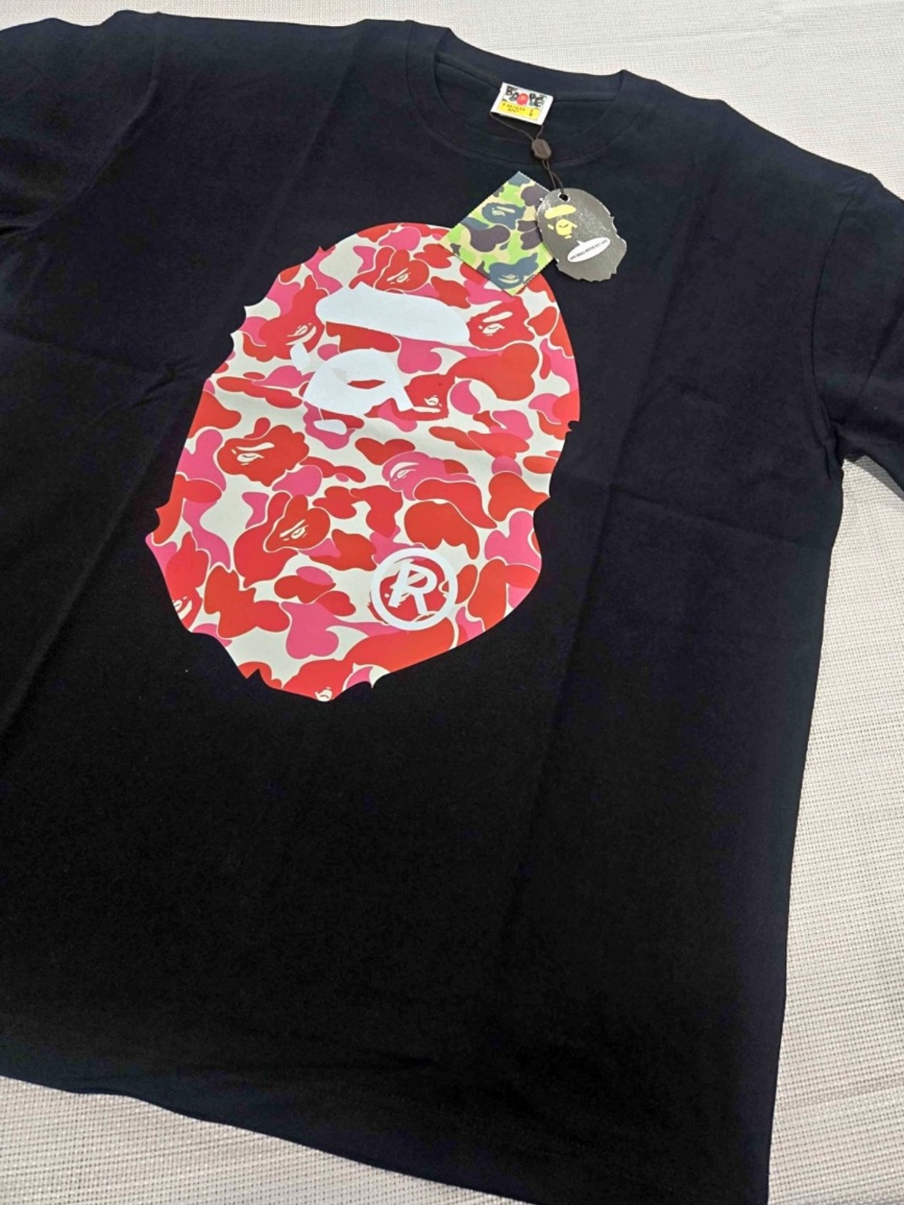 Bape men’s ABC Camo Black Tee shirt Red Pink Ape Head S m l xl - Picture 2 of 2
